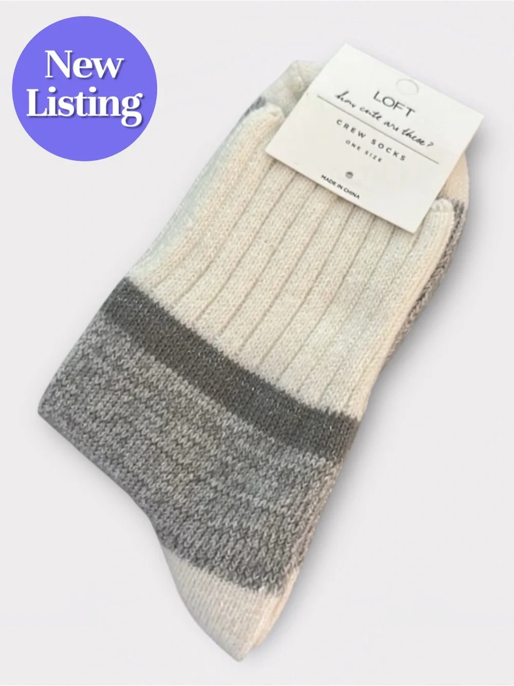 🍁🆕 LOFT “how cute are these” Crew Socks. One Size. NWT.